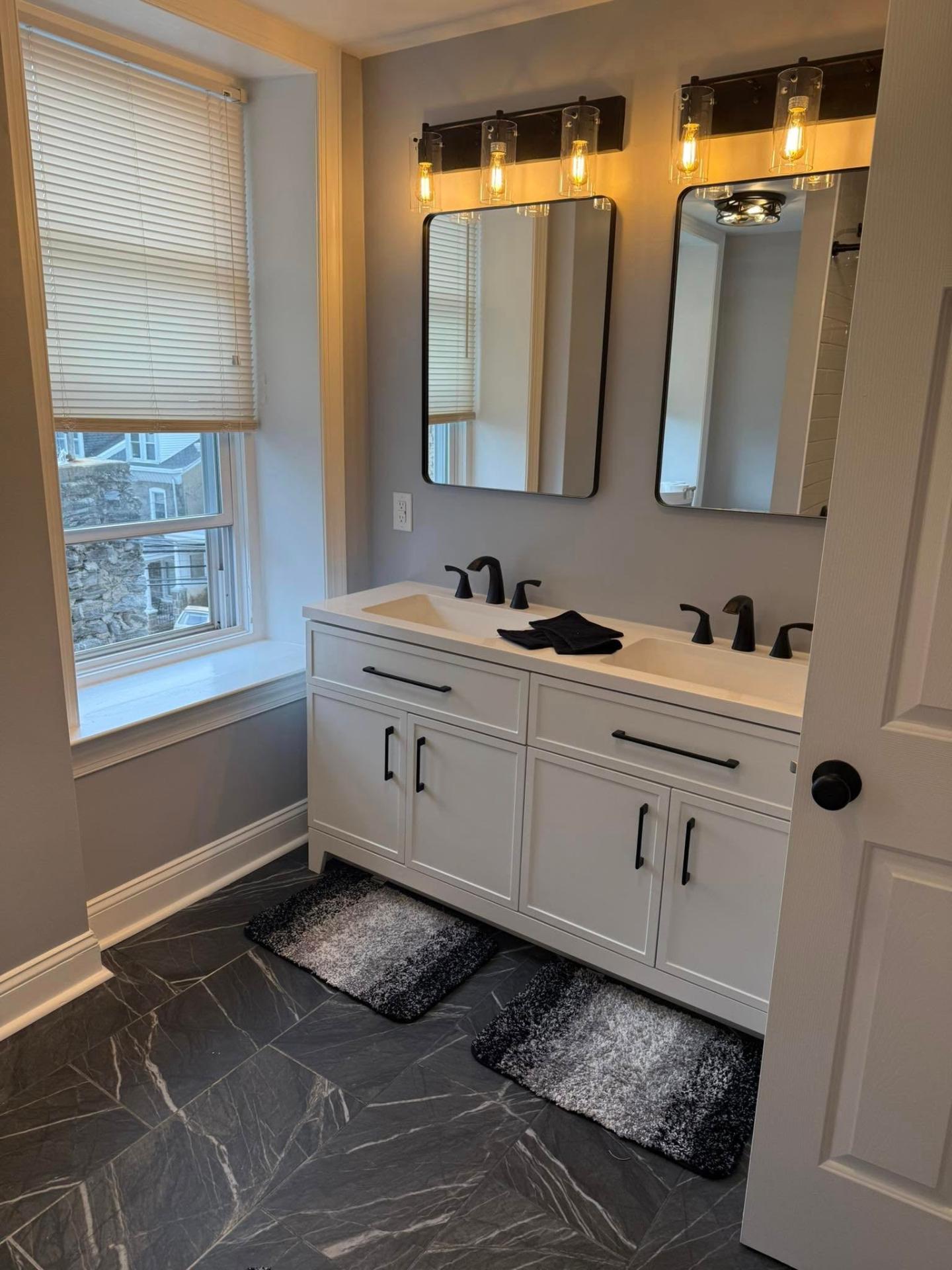 Slate floor master bath