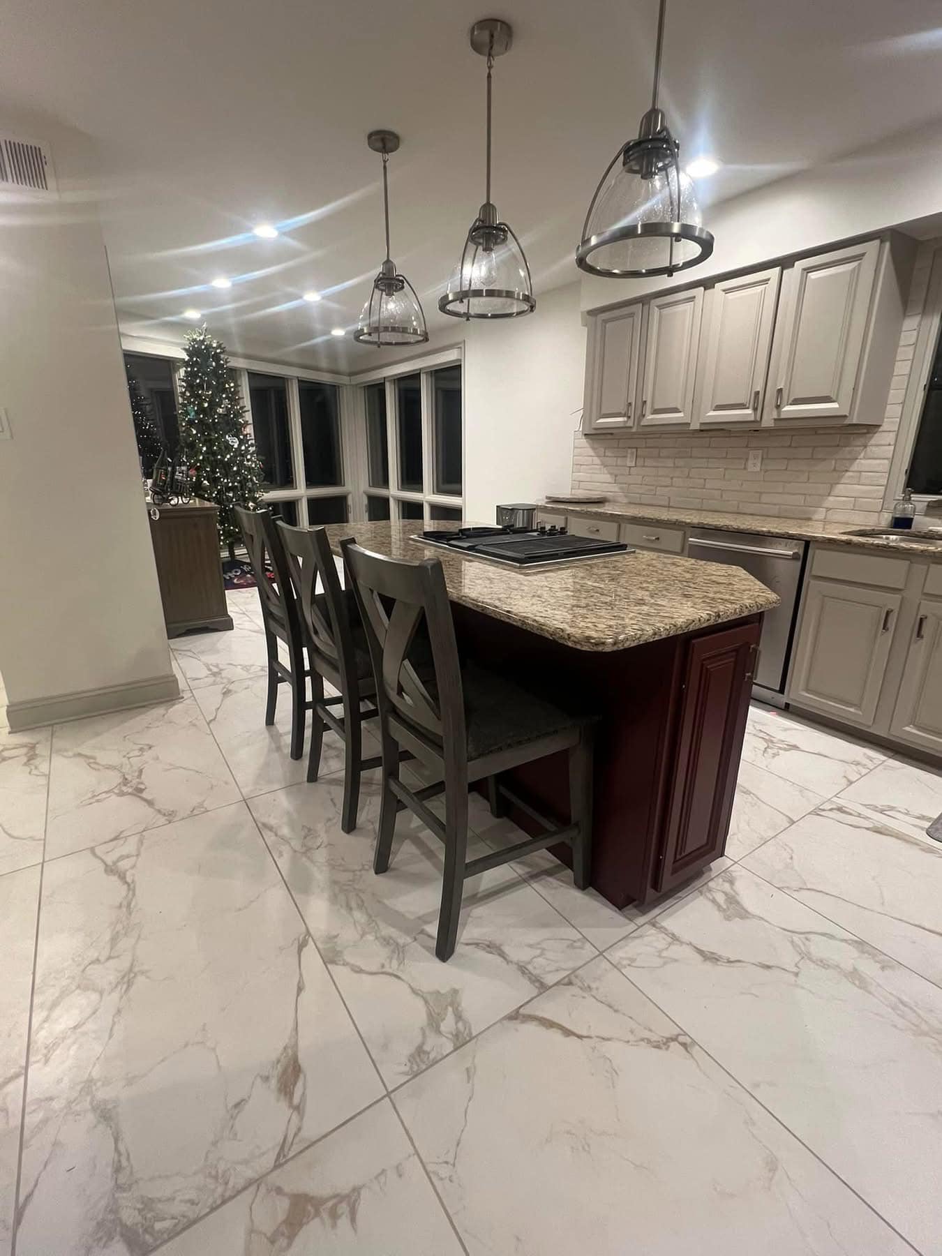 Marble kitchen floor
