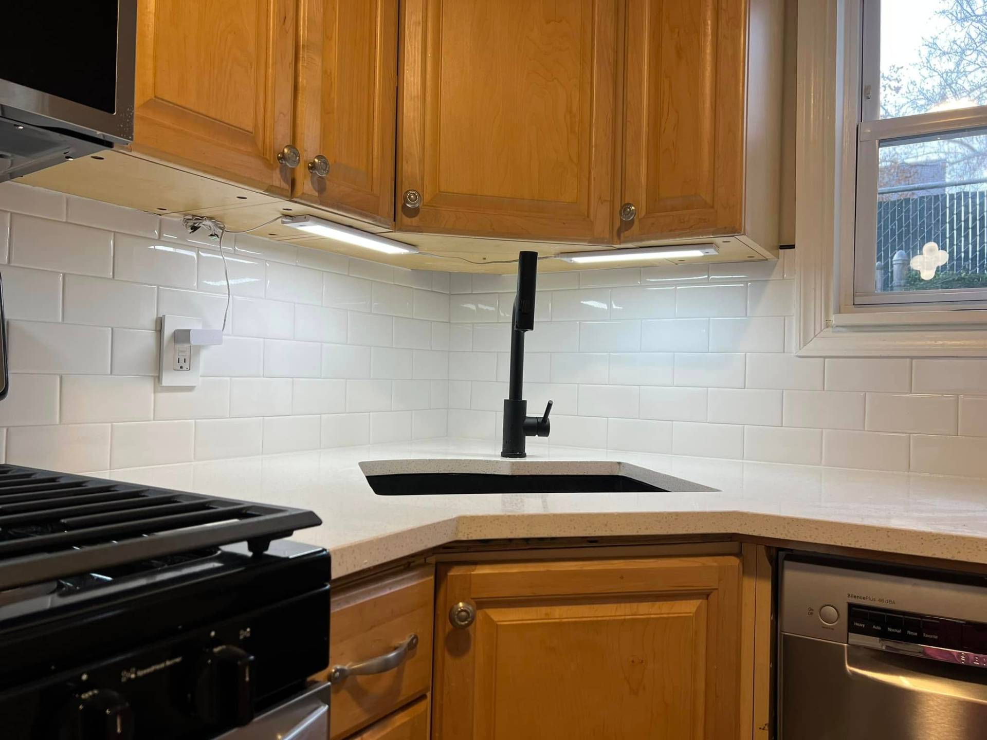Classic subway tile backsplash